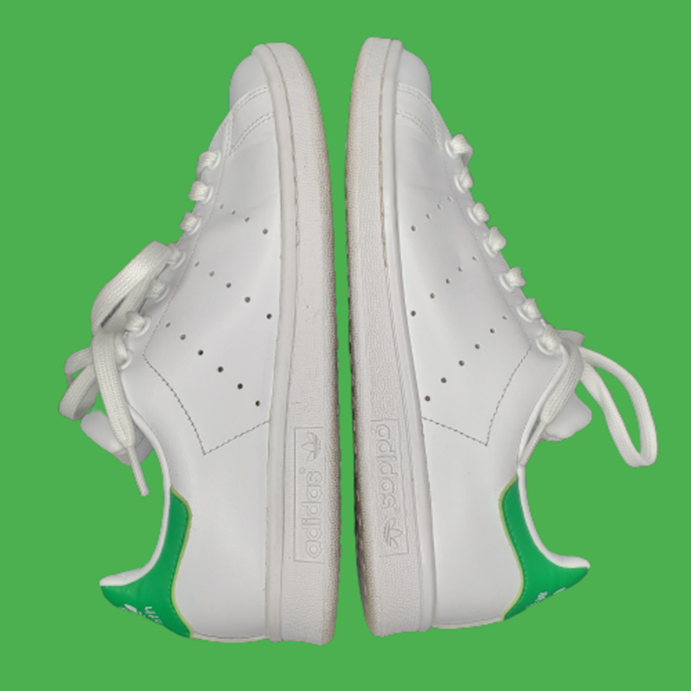 SOLD Woman's Adidas Endorsed by Stan Smith Cloud White & Green Shoes Sz 9 - Picture 4 of 12